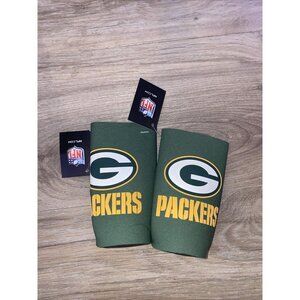 2 Green Bay Packers - NFL - Kolder Logo Green Can Coolers Beer Can Tailgate